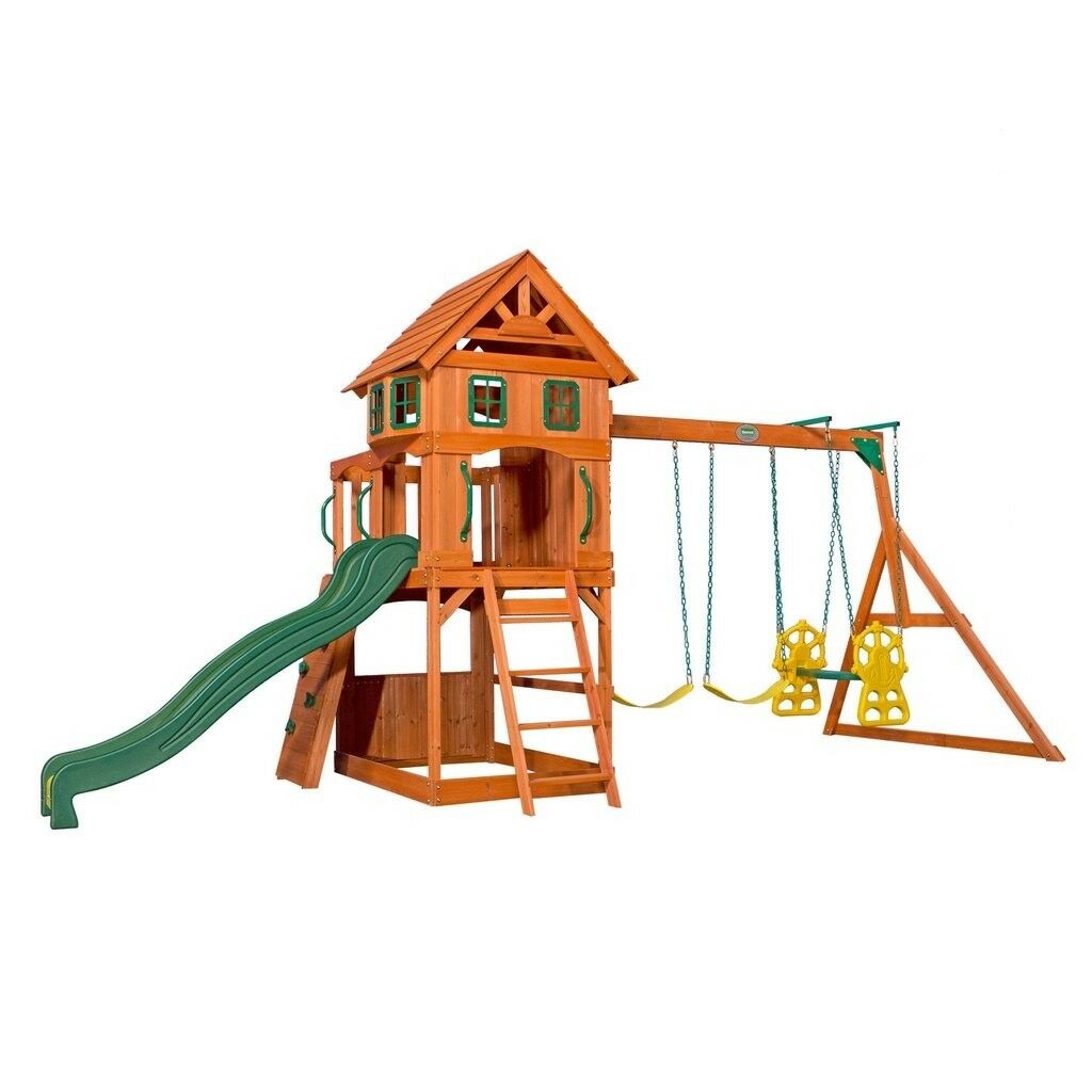 Atlantic Wooden Swing Set Backyard Discovery 1608016 Per Sempre Toys