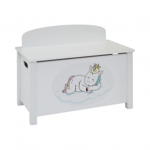 Kid’s Holz Einhorn Spielzeugbox - Wunderschöne Weiße Aufbewahrungslösung mit Magischem Einhorn-Design für Kinder
